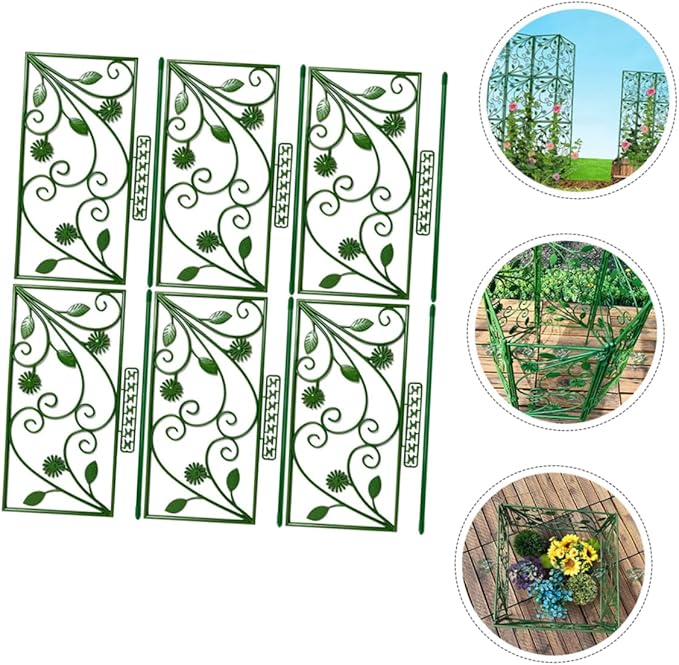 6pcs Garden Trellis for Climbing Plants Sturdy Support Stands Decorative Plant Frame for Vines Flowers and Vegetables