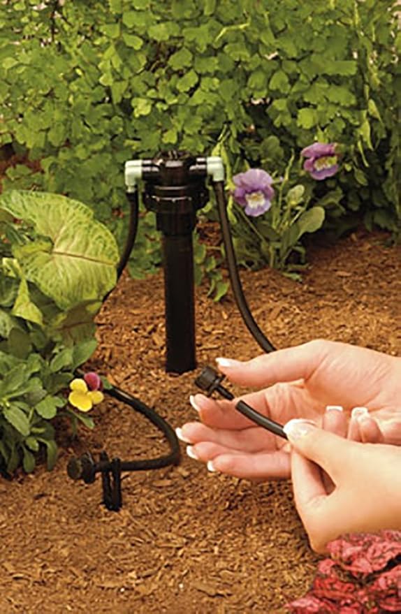 Orbit 4-Pack 67005 4-Port Drip Irrigation Manifold for 1/4 Inch Tube - Efficient Water Distribution for Your Garden