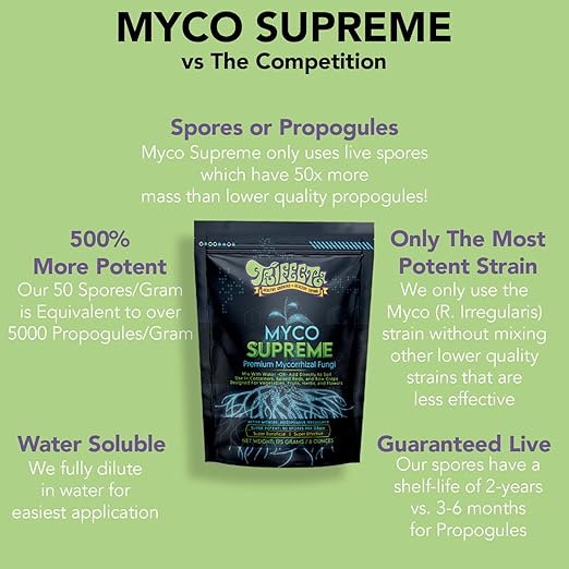 Trifecta Myco Supreme Mycorrhizal Fungi for Soil Plant Root Stimulator Ultra Concentrated Mycorrhizae for Strong Roots &amp Living Soil Tree Rose and Flower Care