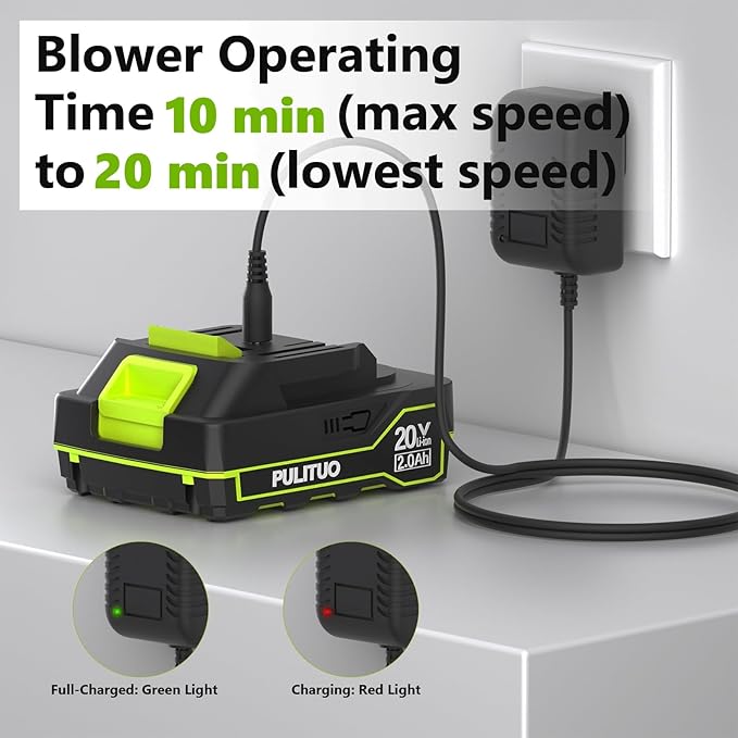 Leaf Blower Cordless 20V Electric Leaf Blower Cordless with Battery and Charger- 150MPH 3 Speeds 17000RPM Lightweight Battery Leaf Blowers for Lawn Care Patio Yard Car Leaves and Grass