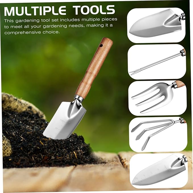 balacoo Garden Tools Set Stainless Tools with Handles for Gardening Durable for Men and Women Gardeners