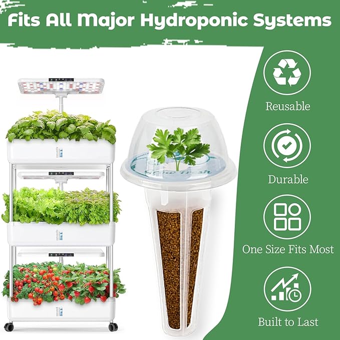 Salad Seed Pods Kit Hydroponic - 12 Refill Grow Pods with 6-Packet Seeds of Mini Cucumber Arugula Spinach Cherry Radish Red &amp Yellow Cherry Tomato Compatible with All Hydroponics Growing Syst