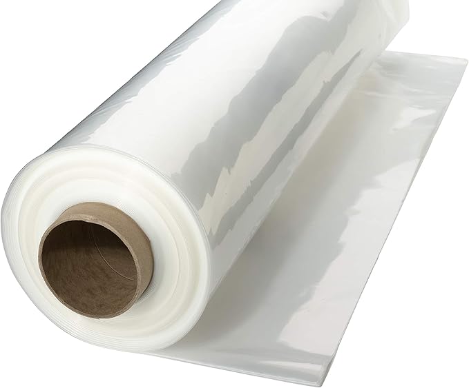 Be Cool Solutions Polyethylene Greenhouse Film 6mil 24'W X 25'L – Clear Plastic Single Layer Greenhouse Cover Roll - UV Treated 4 Years UV Protection IRAD Greenhouse Supplies for Grow Tunnel