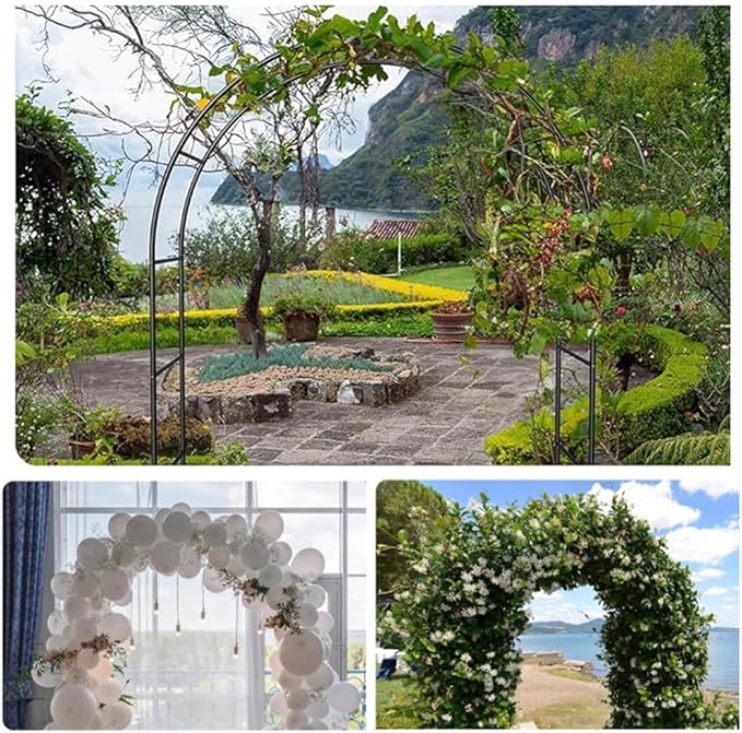 Garden Arch for Climbing Plants Outdoor Arch Trellis Garden Trellis Wedding Arches for Ceremony Christmas Birthday Party Baby Shower Decoration(W 180 x H 250 cm)