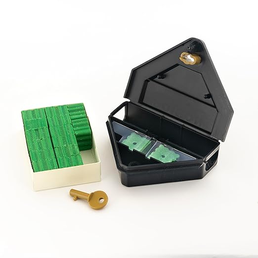 Gnavex Mouse Bait Station RF 32ct Refillable Bait Station with 32 Bromethalin Bait Blocks for Effective Indoor and Outdoor House Mouse Control