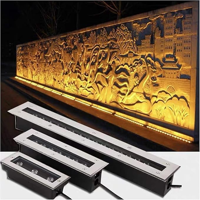 LED Landscape Lights - Outdoor Buried Lights AC 220V Rectangle Floor Lamp IP67 Waterproof Ultra-Thin Recessed Spotlight Decorative Lighting Ground Light Floor Lamp(RGB9w)
