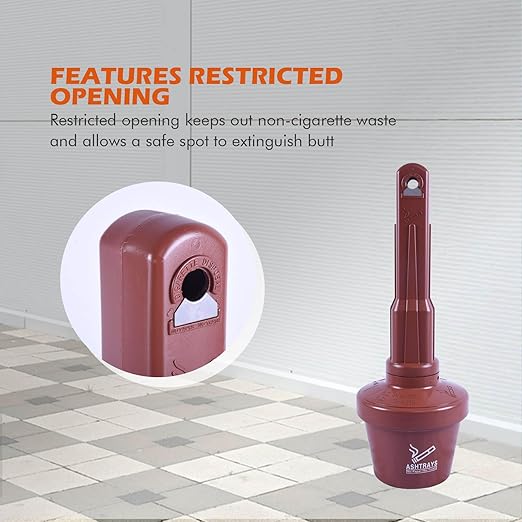 Weatherproof Outdoor Standing Disposal Bin with Lid – Durable All-Weather Waste Receptacle for Yard Porch Deck Terrace Entrance (Coffee 30in-4Pack)