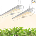 FREELICHT 2 Pack 4FT LED Grow Light with Timer 40W (250W Equivalent) Full Spectrum Grow Lights for Indoor Plants with 9/12/15H Timer Linkable Plant Growing Lamp for Hydroponic Plants Seeding Veg