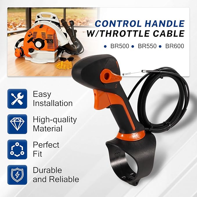 4282-790-4902 Control Handle w/Throttle Cable Fit for Stihl BR600 BR500 BR550 Petrol Backpack Blowers Black Replaces 42827904902