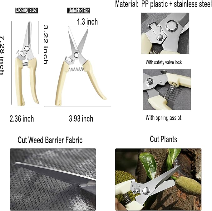 4 FTX100 FT Weed Barrier Fabric Heavy Duty 4.23oz Landscape Fabric with 60pcs U-Shaped Landscape Fabric Staples and 60pcsGarden Stakes Gaskets 1 Shears