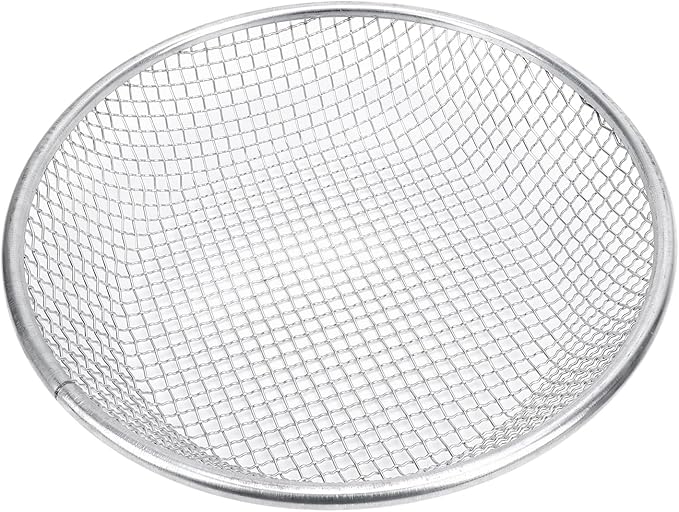 Sand Sifter Round Gardening Sand Soil Strainer Stainless Steel Strainer with Gloves Multipurpose Compost Strainer Gardening Tools Mesh Screens for Gardening (6mm / 0.24in Hole)