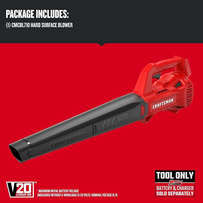 CRAFTSMAN V20 Cordless Leaf Blower Hard Surface Blower Bare Tool Only (CMCBL710B)