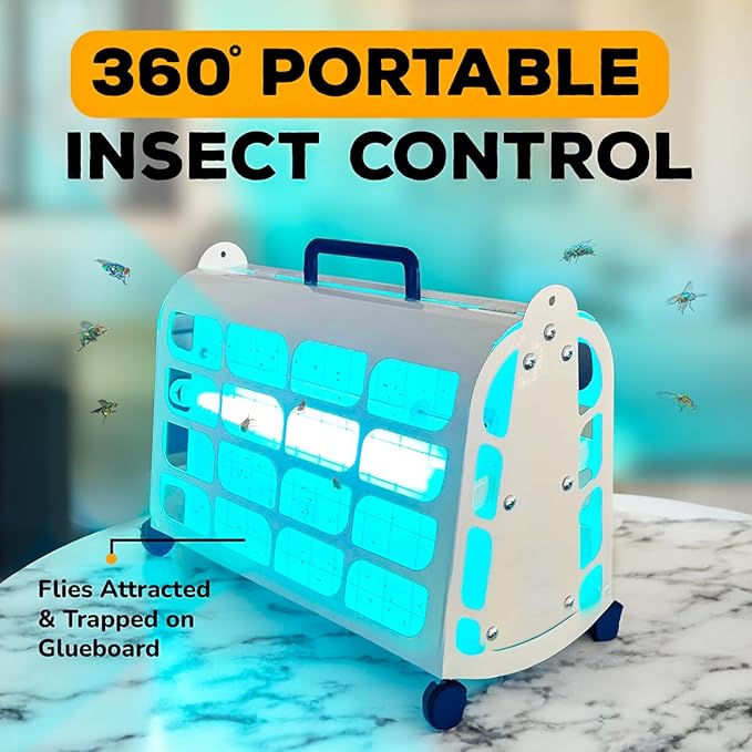 Gardner ATMX-30 Indoor Fly Trap for Restaurants Garages Commercial &amp Industrial Use - Portable Insect Control for Capturing Flies Moths Gnats Mosquitos and Other Flying Insects - Made in USA