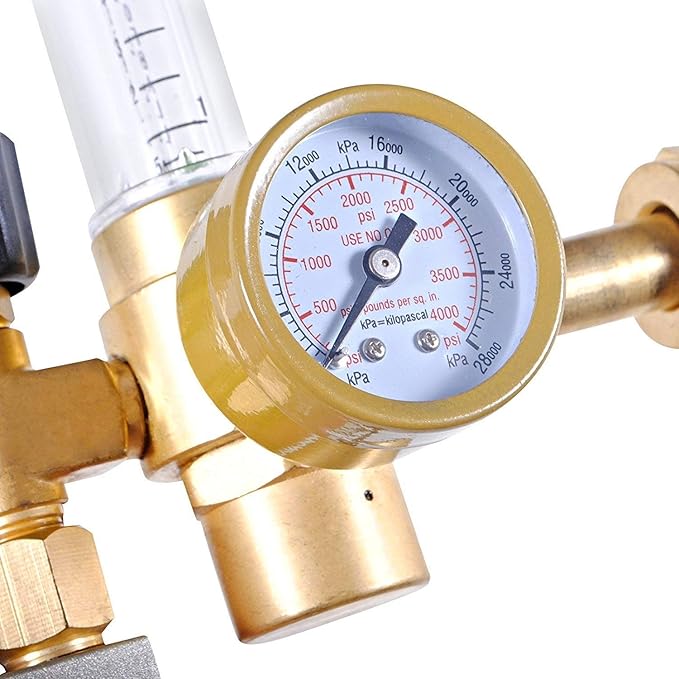 CO2 Regulator by Carbon Accelerator for C02 Tanks - Gauge for Pressure and Flow Meter with 120v Plug for Solenoid Valve for Grow Rooms Tents and Works with PPM Controllers and Timers