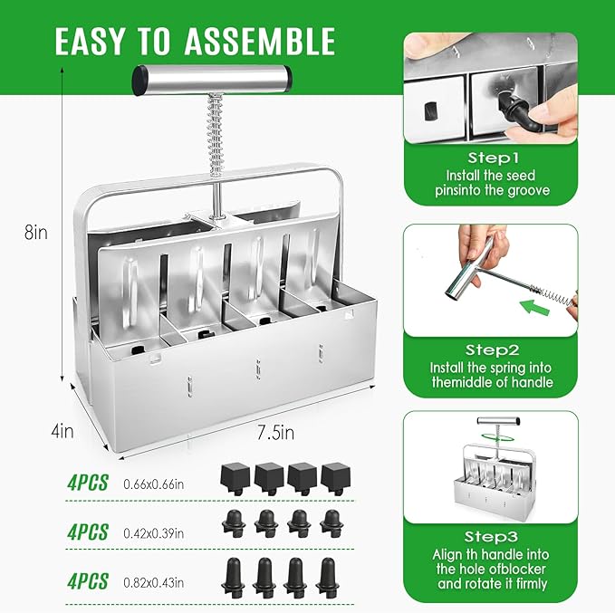 8 Cell Soil Blocker for Seeds Starting 2 inch Manual Soil Block Maker Seeds Blocker Durable Seeds Block Maker Soil Blocking Tool Soil Blocker Kit
