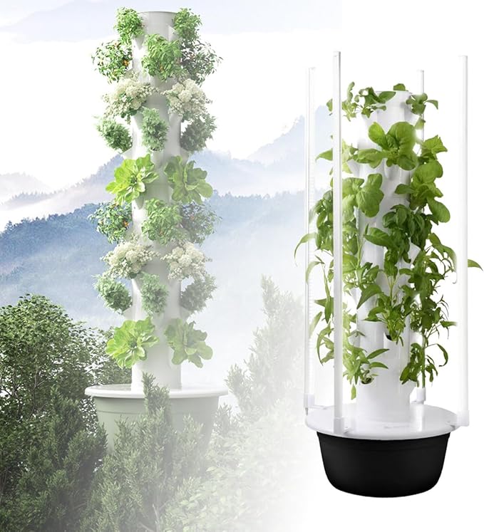 Indoor Vertical Garden Planter Vegetable Indoor Gardening System Hydroponics Growing System Tower LED Grow Light ABS 110 220V for Gardening Lover 7楼