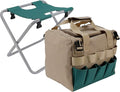 Zerodis Folding Gardening Stool with Detachable Storage Tote Bag Workseats Storage Tote Bag 600D Oxford Cloth Portable Garden Tools Set Organizer Chair for Fishing Camping Gardening