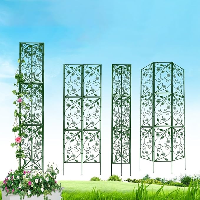 Rustproof Garden Trellis Climbing Plants - Plastic Support Frame Vegetables &amp Flowers - Indoor &amp Outdoor Use (120 x 38 cm)(150 * 58cm)