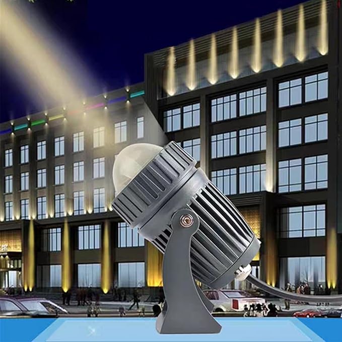 Narrow Beam Floodlight - Rotation LED Spotlight 10W Adjustable Beam Angle Up Lights IP65 Waterproof Outdoor Landscape Lamp For Exterior Hotel Wall Building Illumination(Warm White10W(85-265V))