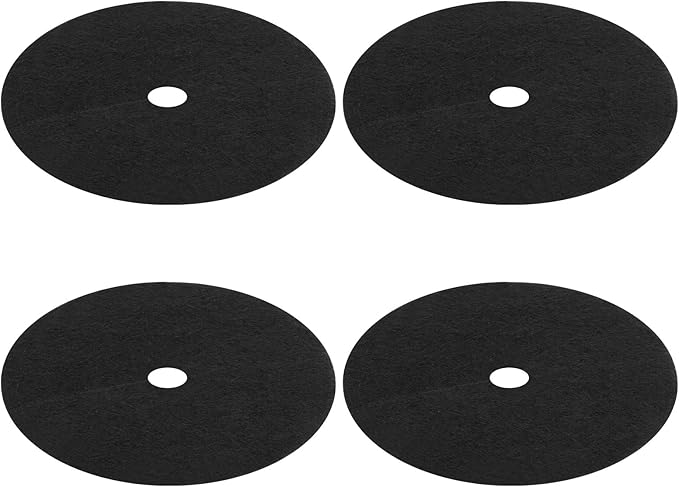 4-Pack Non-Woven Tree Mulch Ring 20.5 Inch Reusable Tree Protector Mat W 16 Garden Stakes for Landscape Control Plant Root Protection Tree Ring Weed Fabric Cover [Black]
