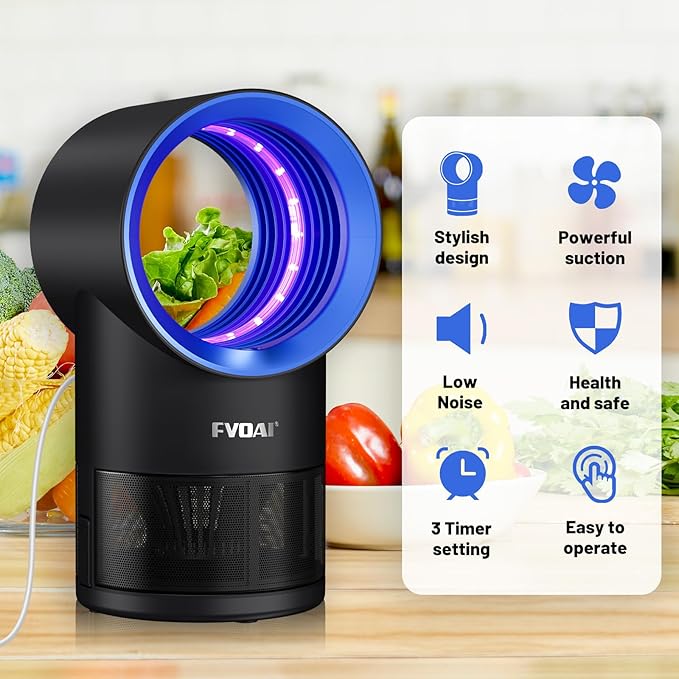 Fruit Fly Trap for Indoors Fly Traps for Home Gnat Traps House Indoor Indoor Insect Trap with Time Setting 10 Sticky Glue Boards (Blue)