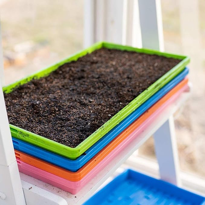 Bootstrap Farmer Microgreen Growing Trays Multicolor 10 Pack No Holes Heavy Duty Sprouting Tray