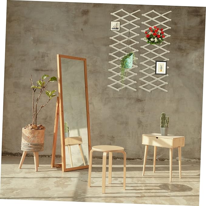 Milisten Retractable White Wooden Climbing Plant Fence Expandable Wall Mounted Garden Trellis for Courtyard and Indoor Decoration Durable Corrosion Landscape Barrier for Neat Outdoor Spaces