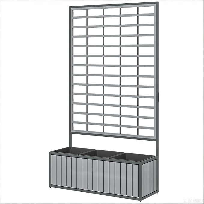 Wooden Raised Garden Bed with Trellis