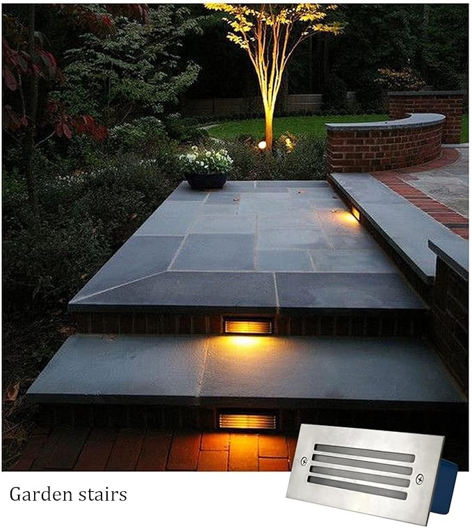 3W/5W Rectangle Garden LED Buried Lights - LED Landscape Lights IP65 Waterproof Outdoor Recessed Spotlights Stair Corner Lights for Patio Pathway Step Buried Garden Lamp(Yellow3W(AC24V))