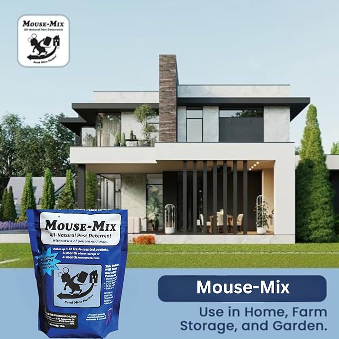 All-Natural Mouse-Mix Rodent and Pest Repellent Repel Nesting in Your Home/Shed/Garage/RV/Car/Boat/Storage Safe for Indoor Use Kit &amp Pet Friendly -1 lb. Bag Peppermint