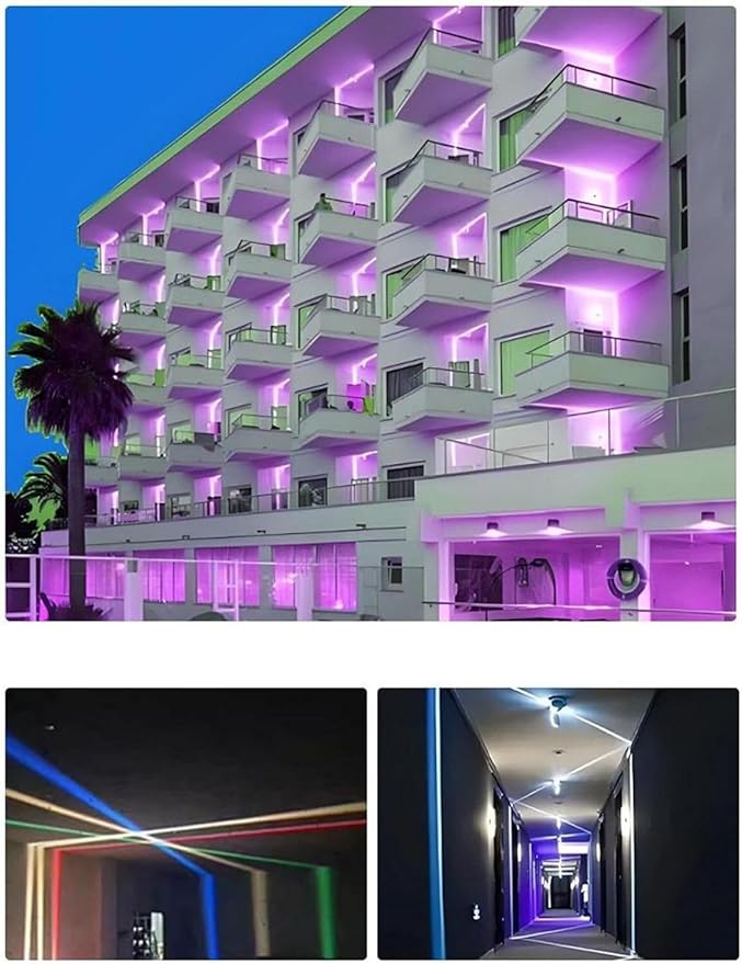 LED Outdoor Window Sill Light IP65 Waterproof Spotlight Contour Lighting Door Frame Trail Strip Hotel Corridor Lights 10W(Blue10W-DC24V)