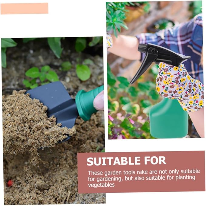 HOMSFOU 5pcs Portable Garden Tool Set with Shovel Rake Pruning Shears in Carrying Case Outdoor Planting Hand Tools for Gardening and Landscaping