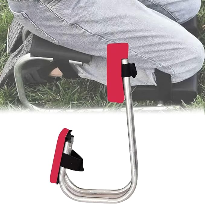 Leg Brace for Garden Kneeler and Seat - Portable Knee Seat for Gardening - Wearable Ergonomic Kneeling Chair for Farm Work(Red)