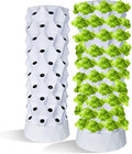 ZXMT 80 Pots Hydroponics Tower Set Hydroponic Growing System Hydroponic Growing Kit for Indoor &amp Outdoor Lettuce Tower with Hydrating Pump Timer Adapter