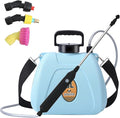 Battery Powered Sprayer 2 Gallon Electric Garden Sprayer with 3 Copper Nozzles 4 Spray Modes Type-C Rechargeable 30-60cm Retractable Wand Shoulder Strap for Lawn &amp Garden