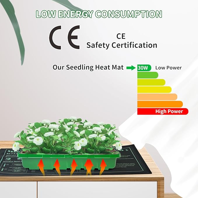 Seedling Heat Mat for Seed Starting10 x 20.75 Waterproof Heating Pad for Indoor Plants Germination Gardening Hydroponic Greenhouse