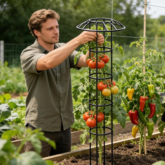Umbrella TrellisDecorative Vertical Rustproof Stable Climbing Plants Support | Flower Mushroom Top Trellis | for Vine Rose Clematis Vegetable Dragon Fruit Cucumber Hydrangeas Jasmine