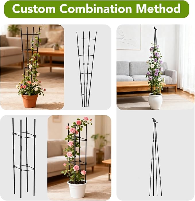 2 Pack Garden Trellis for Climbing Plants Outdoors 70inch Tower Obelisk Trellis for Potted Climbing Plants Plant Support for Potted Flowers Roses Tomatoes Cucumbers &amp Vegetables