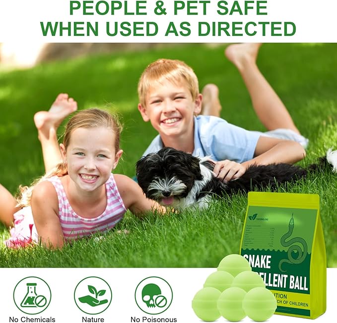 25 Pack Snake Be Gone for Yard Powerful Pet SafeMoth Balls for Lawn Garden Camping Fishing Home to Repels Snakes and Other Pests