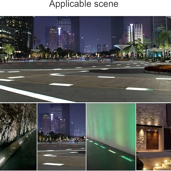 Ground LED Landscape Lights - Outdoor Buried Lights Rectangle Recessed Spotlight Ip67 ?Waterproof Strip Light for Outdoor Sidewalk Garden Lighting DecorateWhite-3w