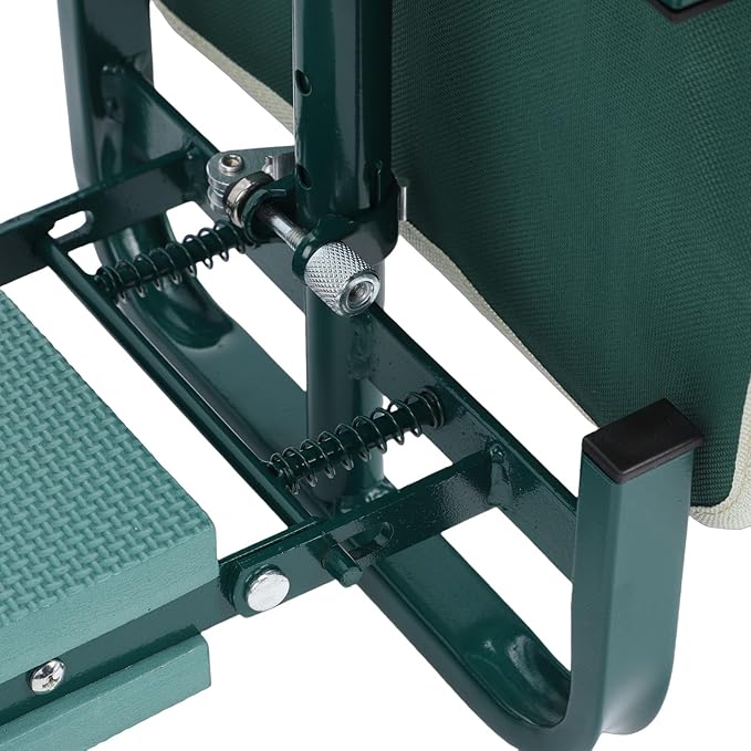 Garden Kneeler and Seat Height Adjustable Foldable Gardening Stool Bench with 2 Tool Pouches for Kneeling Sitting Gardening Gifts for Women Mom Men Seniors Kneeling Pad (Green)