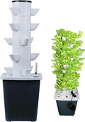 Garden Hydroponic Growing System 15/20/25/30 Pods Hydroponics Tower Apartment Grow Kit Aquaponics Planting System with Hydration Pump Adapter Network Pots Herbs Timer