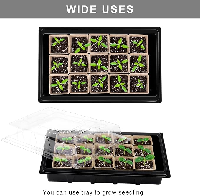 Aodaer 247 Pack Seed Starter Kit Including Peat Pots for Seedlings Seed Starter Tray with Plant Labels Tool Plastic Growing Trays Germination Tray Paper Seedling Cups for Indoor Outdoor Garden