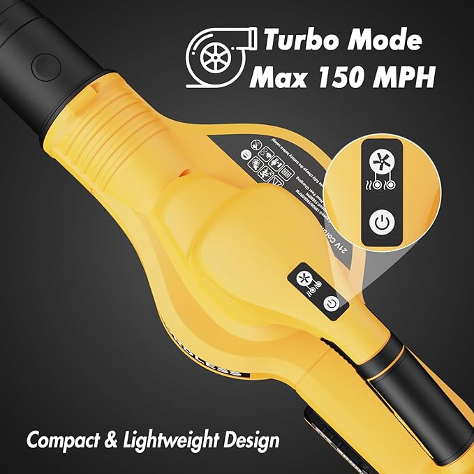 Leaf Blower Cordless with 2 Batteries and Charger 21V Electric Leaf Blower with 2 Speed Modes 2.0Ah Lightweight Battery Powered Blowers for Lawn Care Patio Blowing Leaves