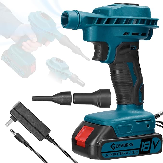 High-Power Brushed Motor Electric Blower Strong Wind Air Blower Dust Removal Fan Handheld Lithium Battery Home Courtyard Snow Cleaner Power Tool