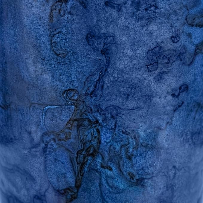 Floridis Planter Set of 3 Outdoor/Indoor Plastic Resin (Blue - Marble Effect)