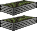 SUPERLELE 4x2x1ft(2 Pack) Black Metal Raised Garden Beds Thickened Color Steel Planter Box for Outdoor Vegetables &amp Flowers 48 L x 24 W x 12 H