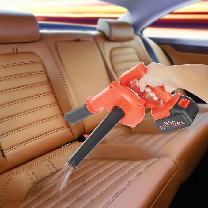 Mini Air Blower Handheld Dust Vacuum Dual Function 20''×8'' Cordless Small Lightweigth Grass Leaf Dust Blower for Car Room Keyboard Floor Corner