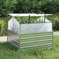 Garden Raised Bed with Greenhouse Planter With TrellisSteel Raised Garden BedGardening PotsIndustrial Rustic Planter for Gardens Patios Lawns Or Any Other Planting.39.4x39.4x33.5 Silver