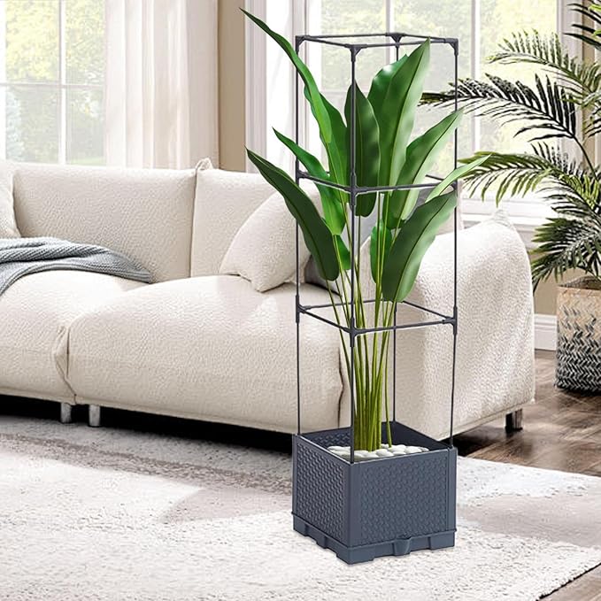 Planter with Trellis - with Trellis Self-Watering Cage | Outdoor Plant Raised Garden Bedsfor Tomato Cucumber Pea Grape Vines Vegetable Flower Fruit Potted Indoor